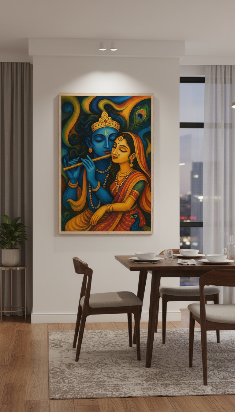 Radha Krishna Framed Poster