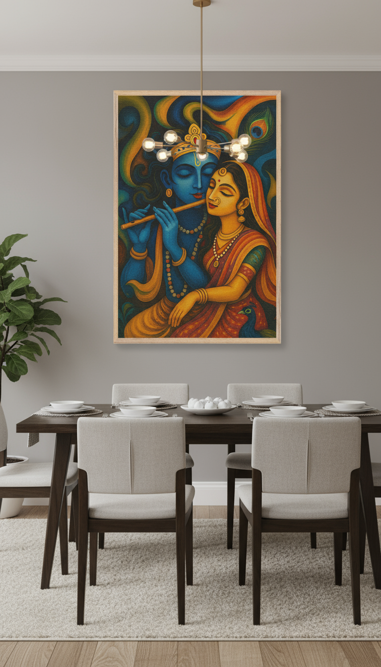 Radha Krishna Framed Poster