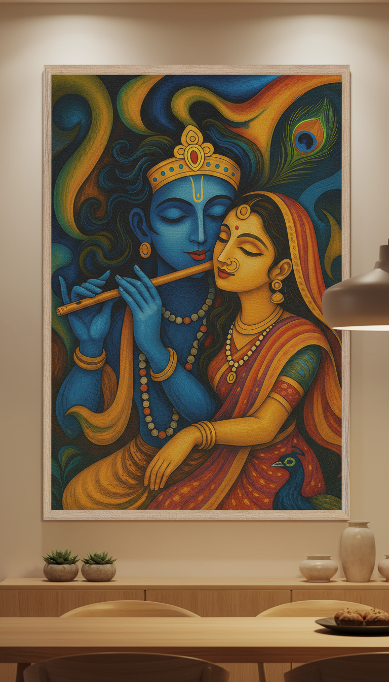 Radha Krishna Framed Poster