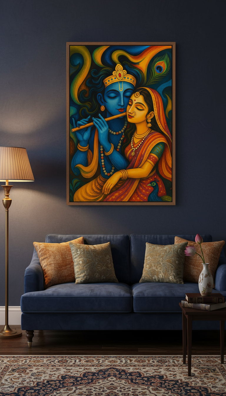 Radha Krishna Framed Poster