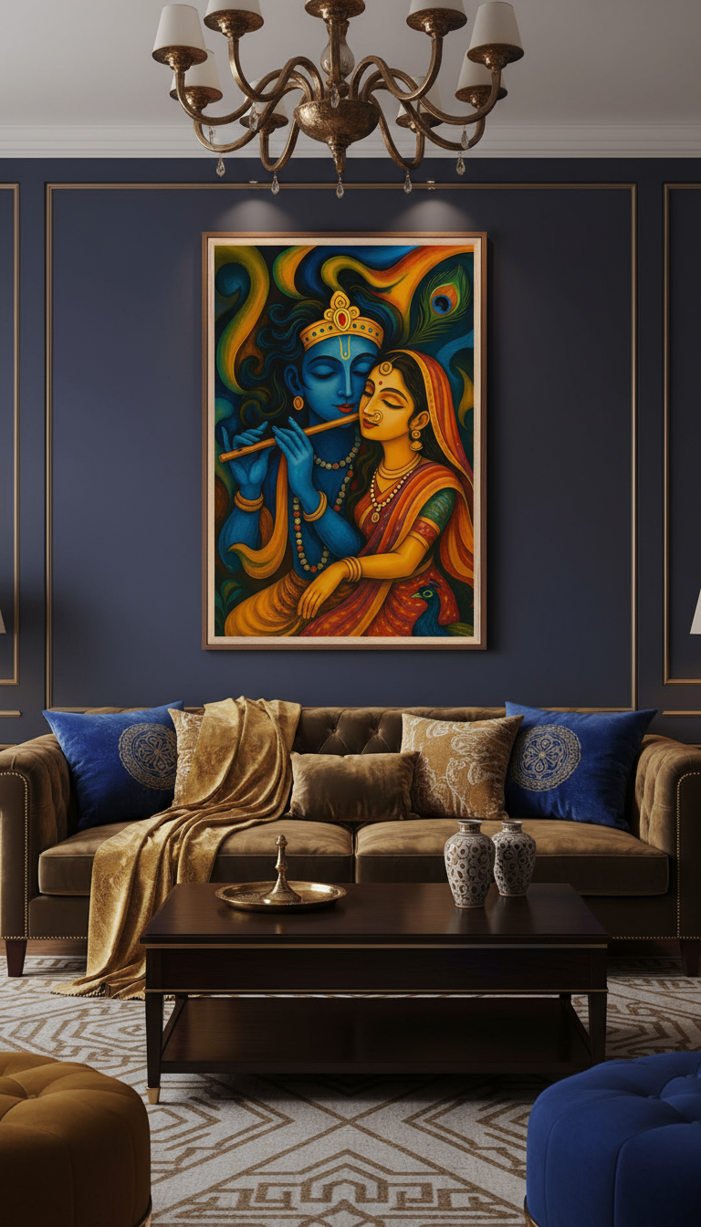 Radha Krishna Framed Poster