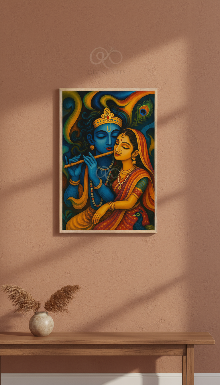 Radha Krishna Framed Poster