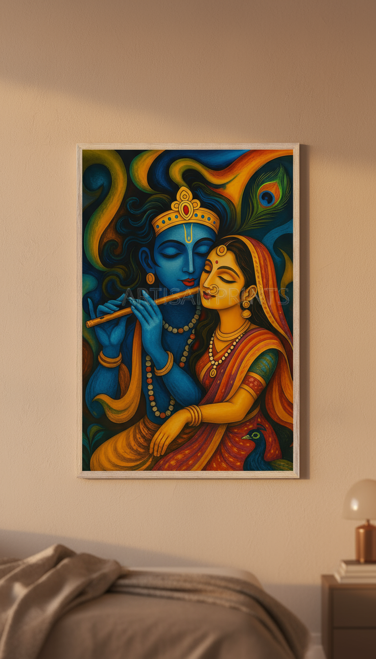 Radha Krishna Framed Poster