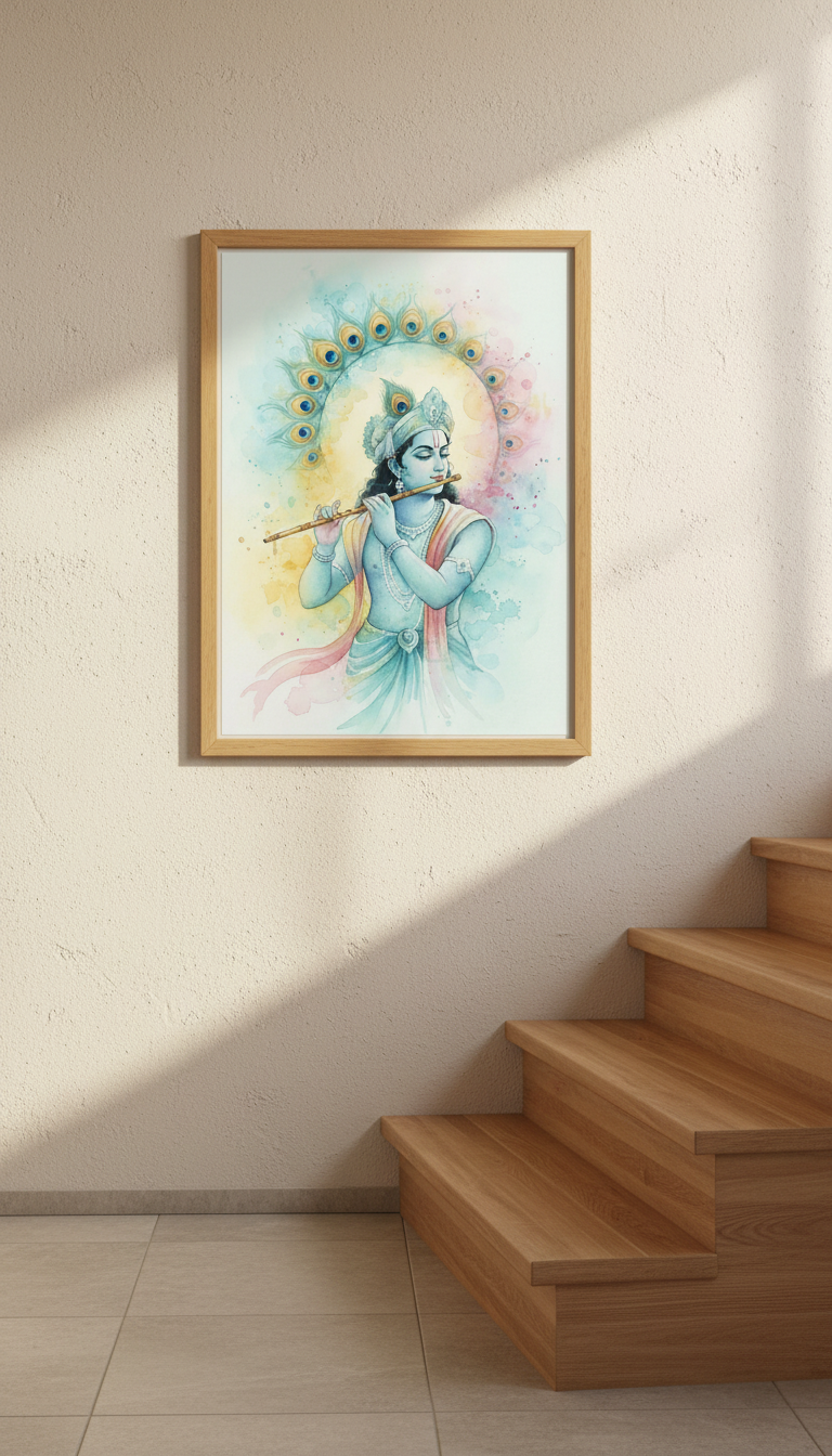 Krishna Watercolor Painting