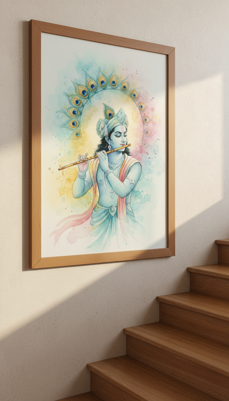 Krishna Watercolor Painting