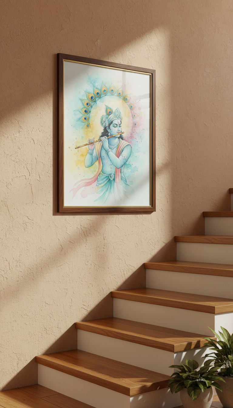 Krishna Watercolor Painting