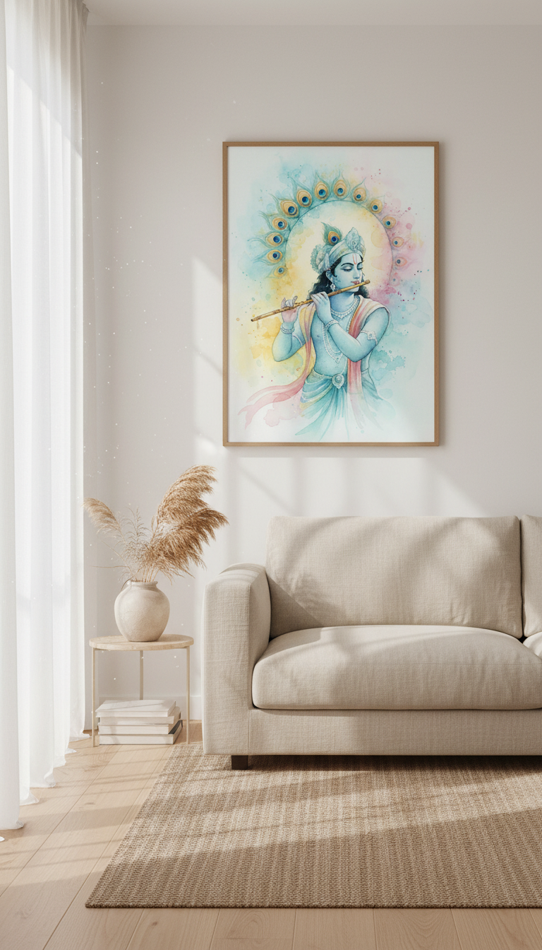 Krishna Watercolor Painting