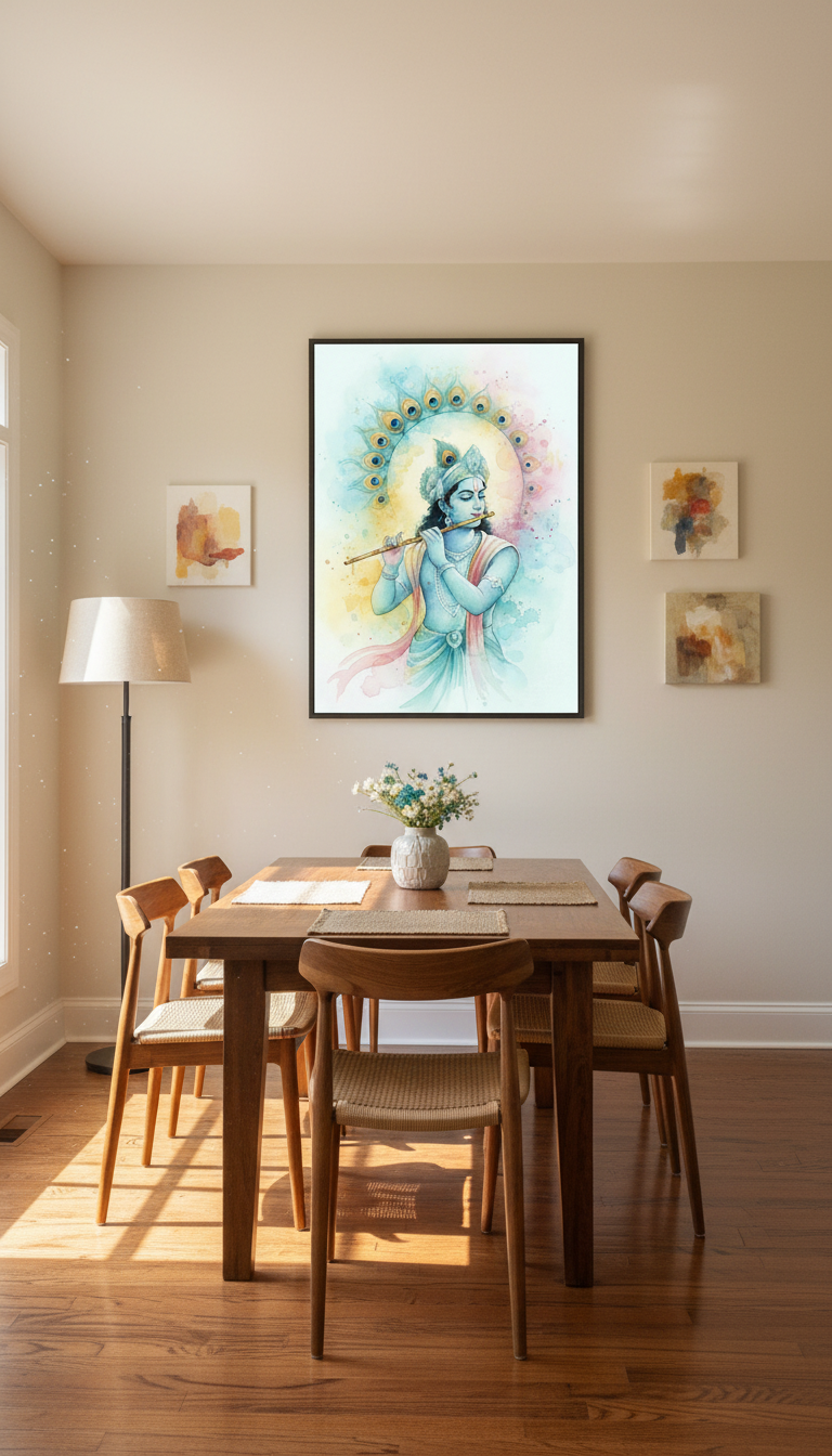 Krishna Watercolor Painting