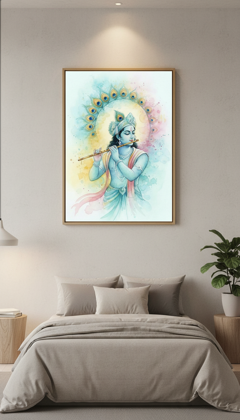 Krishna Watercolor Painting