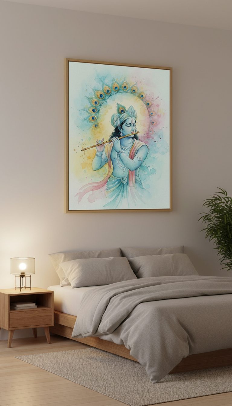 Krishna Watercolor Painting