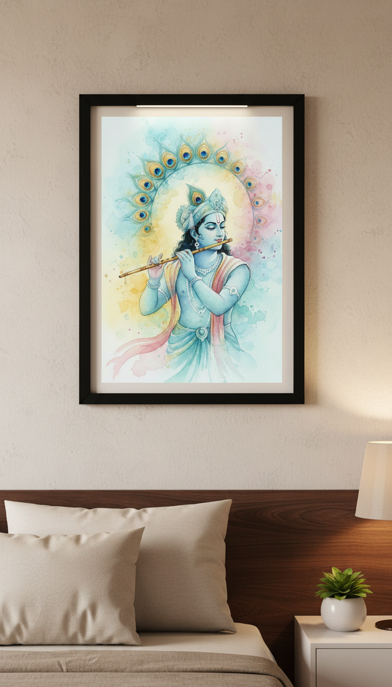 Krishna Watercolor Painting