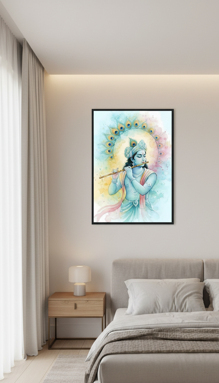 Krishna Watercolor Painting