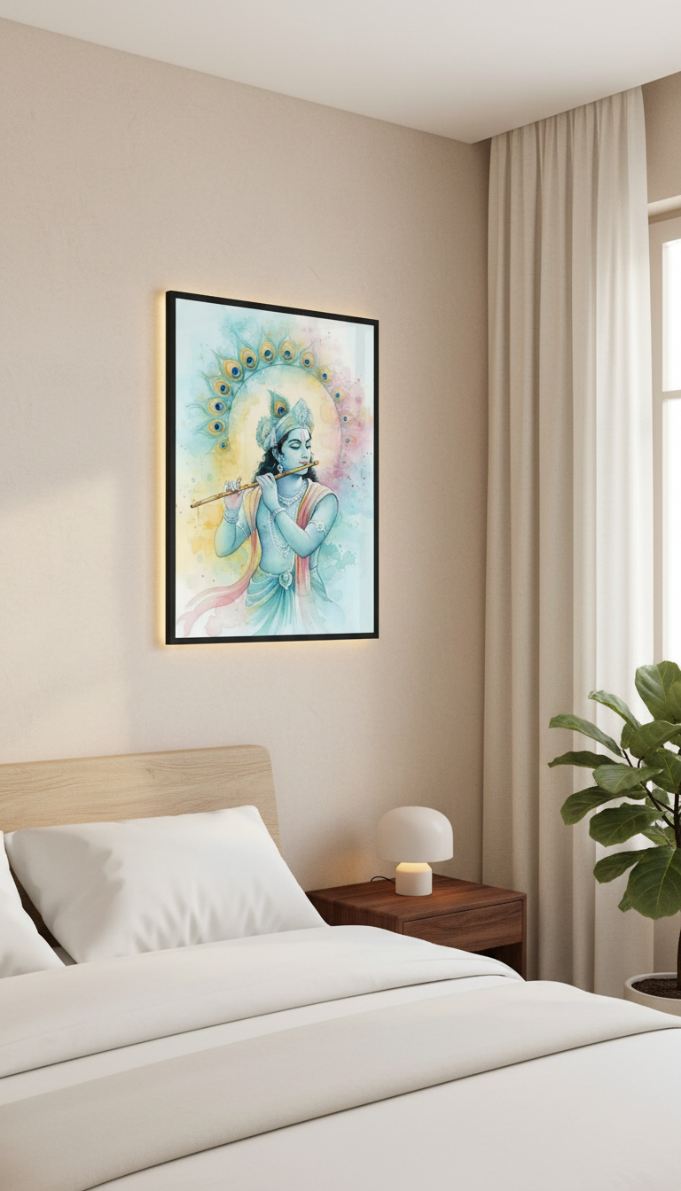 Krishna Watercolor Painting