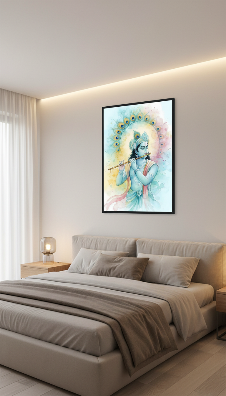 Krishna Watercolor Painting