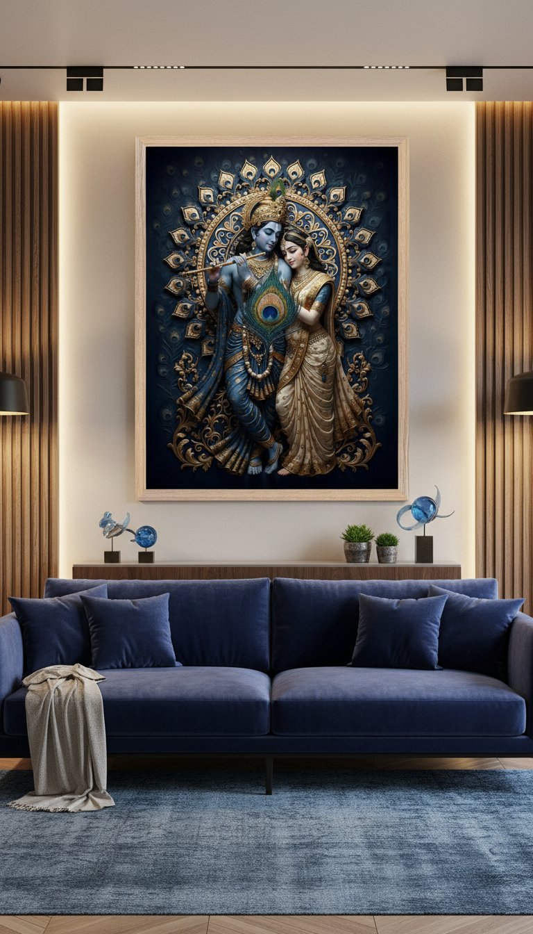Radha Krishna Wall Art Print