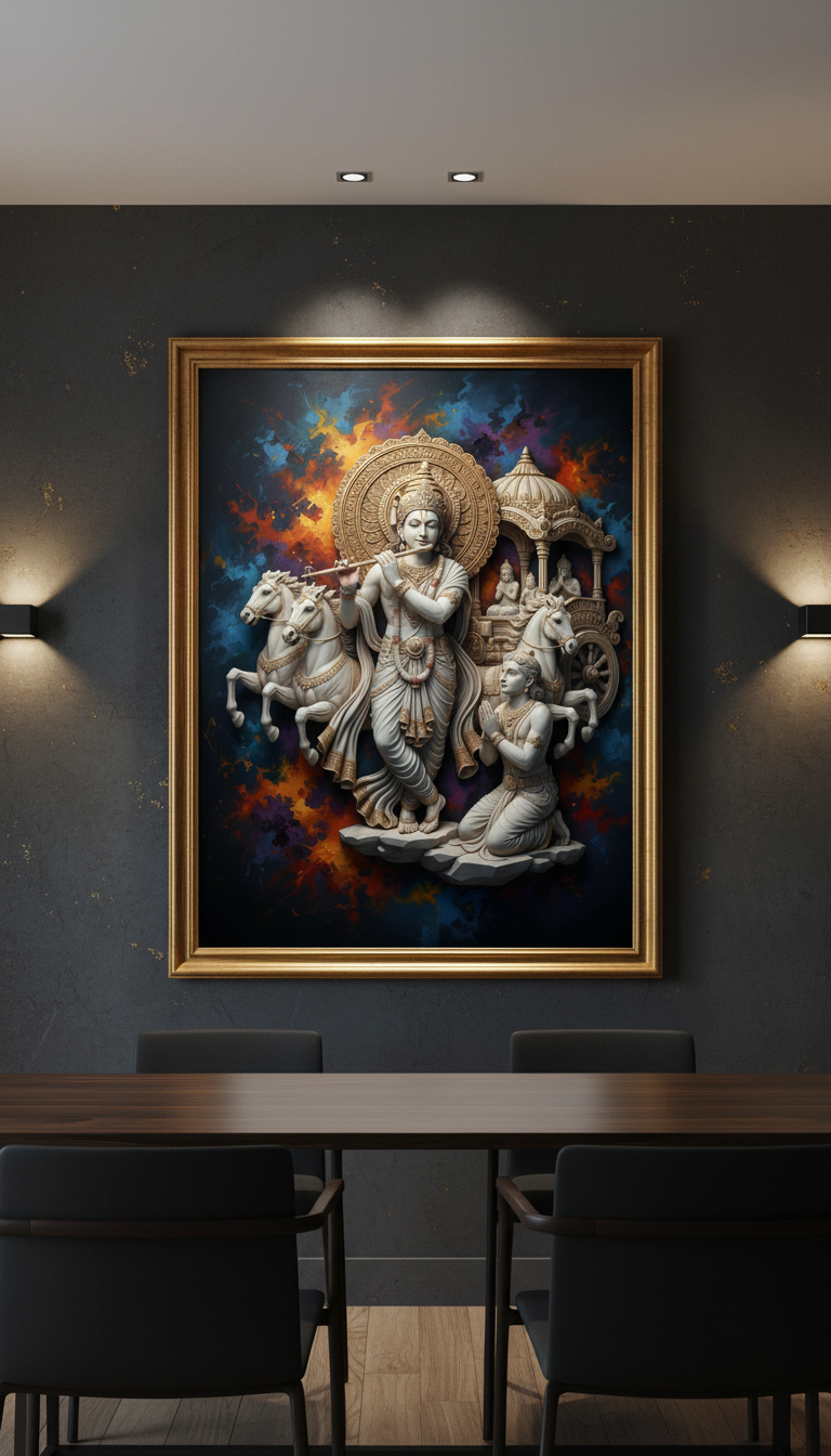 Krishna Arjuna Bhagavad Gita Art Print