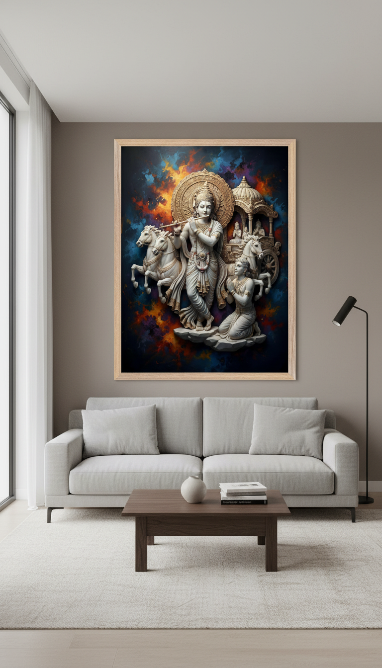 Krishna Arjuna Bhagavad Gita Art Print