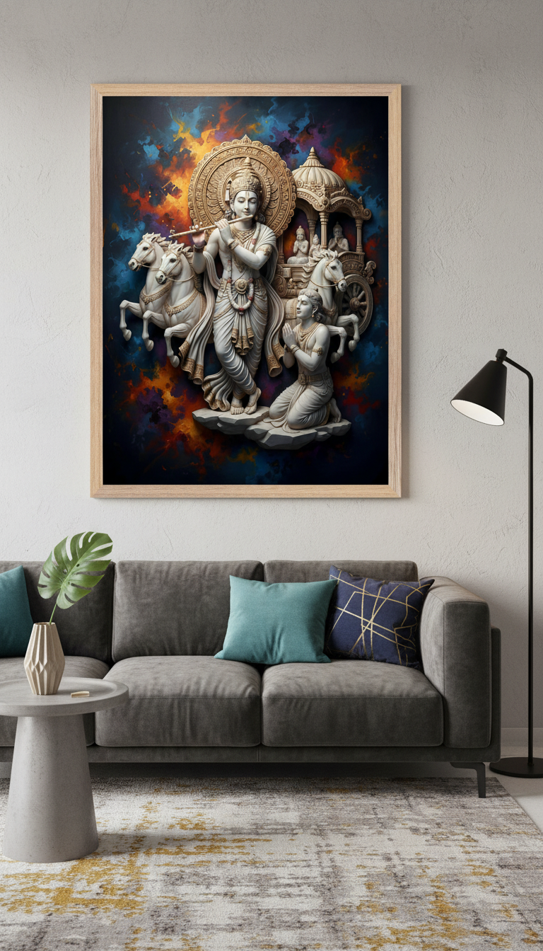 Krishna Arjuna Bhagavad Gita Art Print