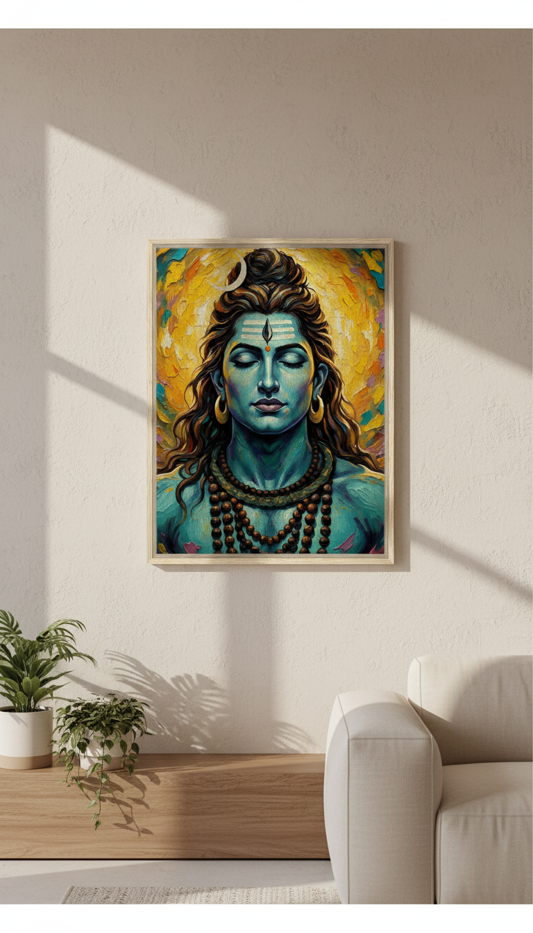 Lord Shiva Framed Canvas