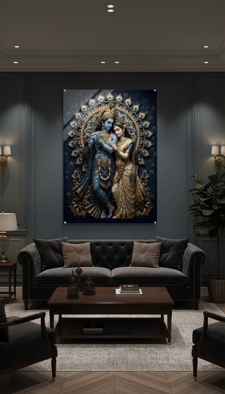 Radha Krishna Wall Art Acrylic  Print