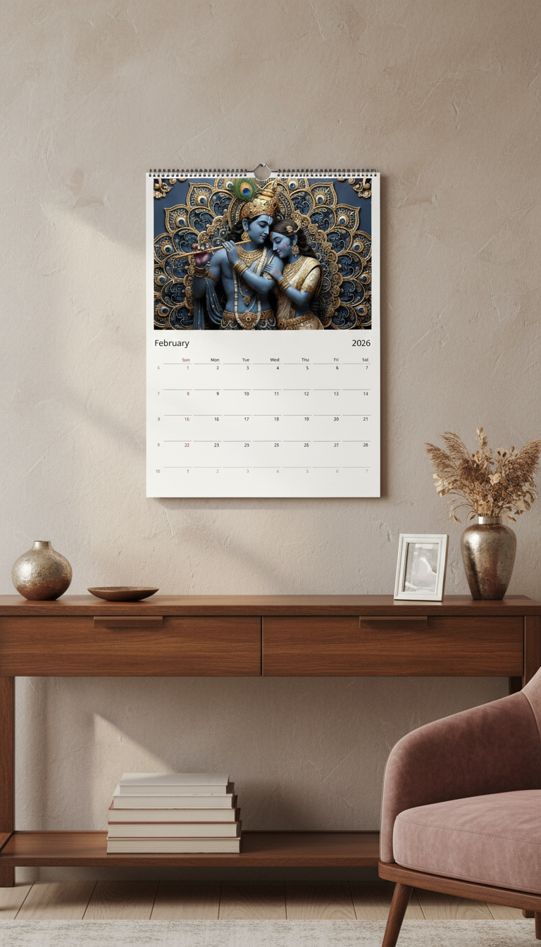 Hindu Wall calendar 2026 (Europe & Rest of the World)