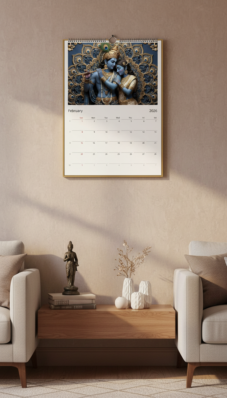 Hindu Wall calendar 2026 (Europe & Rest of the World)