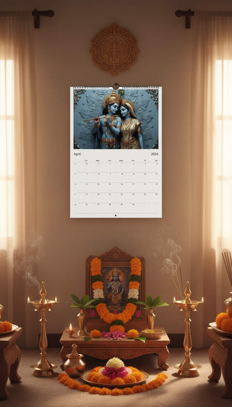 Hindu Wall calendar 2026 (Europe & Rest of the World)