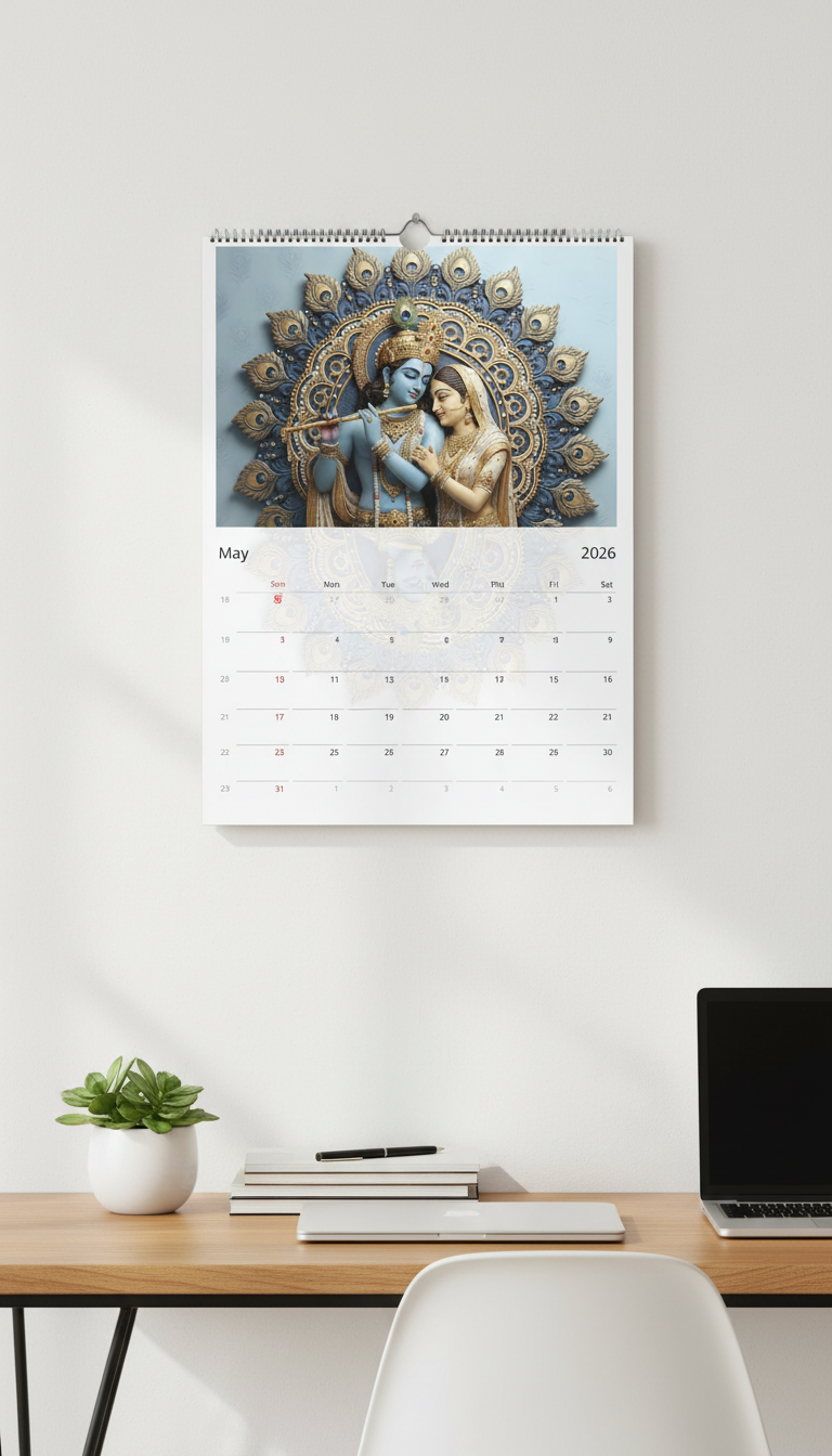 Hindu Wall calendar 2026 (Europe & Rest of the World)