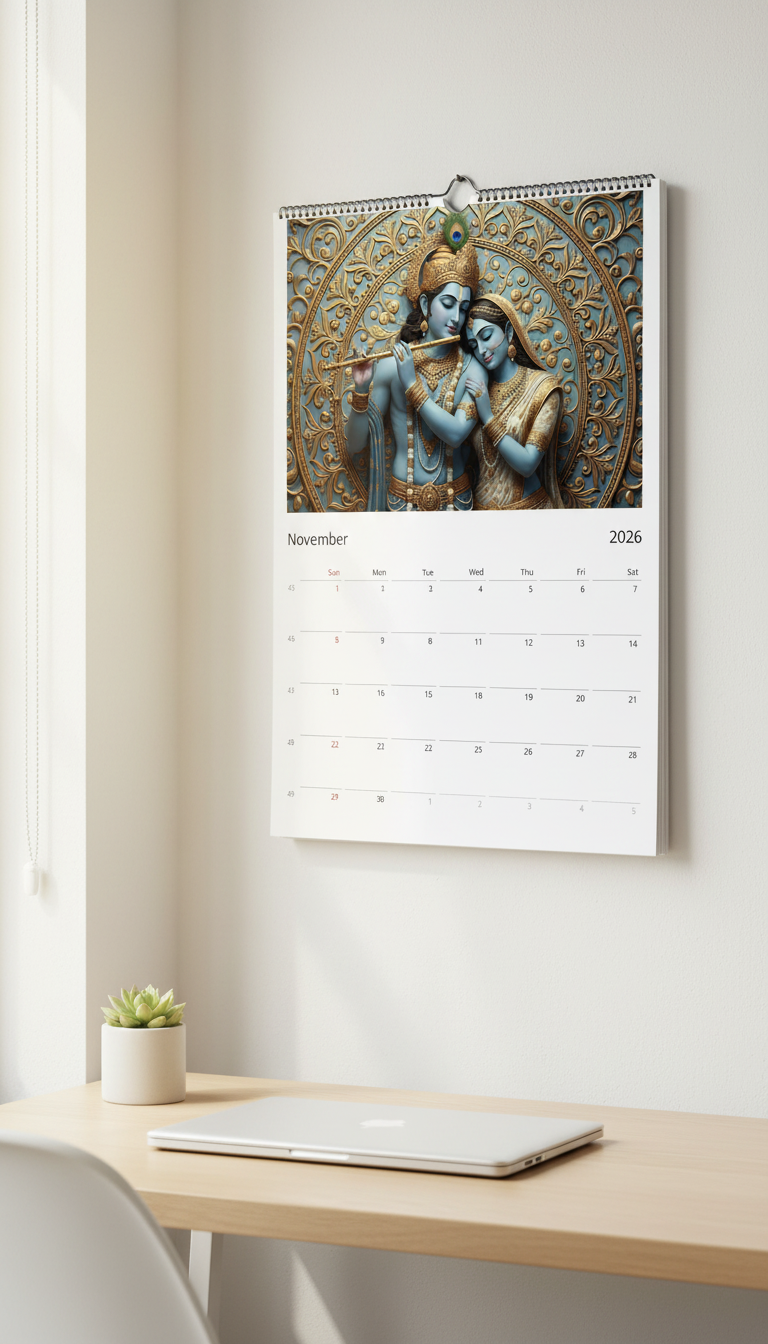 Hindu Wall calendar 2026 (Europe & Rest of the World)